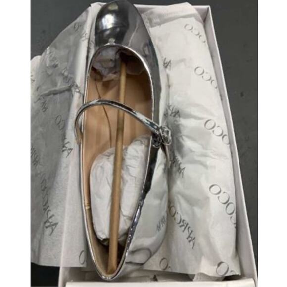 AprCoco Women's Shiny Silver Mary Jane Ballet Flat Square Toe Women Shoe Size 8 - Picture 7 of 7